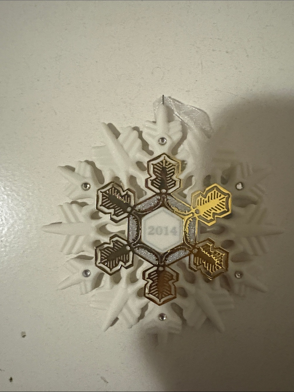 Hallmark White and Gold Layered Snowflake Ornament